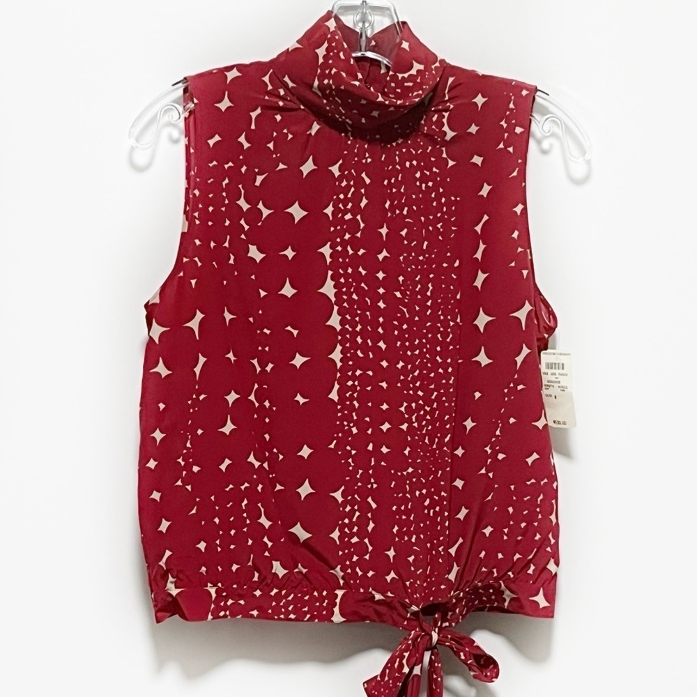 Moschino Boutique Couture luxury Chiffon silk sleeveless chic vintage bow blouse
